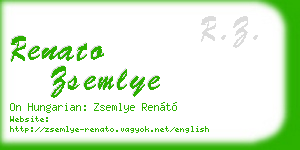 renato zsemlye business card